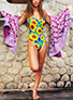 Women's Tank Style Suit - Sunflower Print